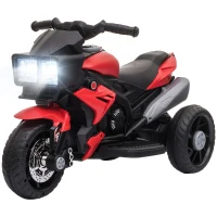 Aosom 6V Kids Motorcycle, Battery-Operated Mini Electric Motorbike with Forward/Reverse Switch, Horn, Red(m-11)
