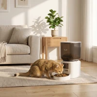 PawHut Automatic Cat Feeder, 2.4G WiFi, Smart APP Control 8L Pet Feeder Dispenser 1-10 Meals with 10s Meal Call Back(m-1)