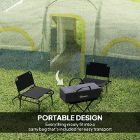 Outsunny 4 Person Camping Tent, 3 Room Cabin Tent, 3000mm Waterproof and UPF30+ with Sewn in Groundsheet and Carry Bag, Blue(m-7)