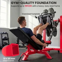 Soozier Leg Press Machine with Wheels and Calf Block, Adjustable Squat Machine for Home Gym, 1000 lbs Capacity(m-4)