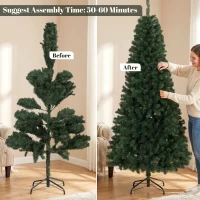 HOMCOM 7.5 ft Artificial Christmas Tree, Norway Spruce Tree, Hinged Xmas Tree with Metal Stand(m-7)