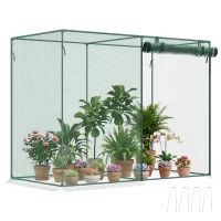 Outsunny 6 x 3ft Crop Cages for Garden, Plant Protectors from Animals, Two Zippered Doors, Storage Bag, 6 Ground Stakes, Green(m-1)