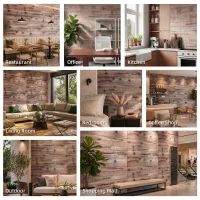 HOMCOM 8-Pack 3D Faux Wood Wall Panels, Lightweight Polyurethane Panels for Interior and Exterior Accent Walls, Gray Wood Grain(m-7)