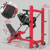 Soozier Leg Press Machine with Wheels and Calf Block, Adjustable Squat Machine for Home Gym, 1000 lbs Capacity(m-3)