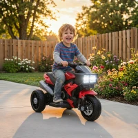 Aosom 6V Kids Motorcycle, Battery-Operated Mini Electric Motorbike with Forward/Reverse Switch, Horn, Red(m-8)