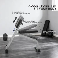 Soozier Roman Chair Back Extension Machine, Height Adjustable Hyperextension Bench, 38" x 26.8" x 27.2–43.3", Silver Tone(m-5)