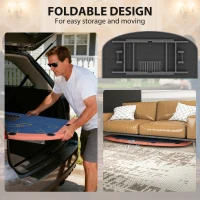 Soozier Poker Table Foldable, 72" Portable Casino Blackjack Table for 8 Players with Felt Surface, Cup Holders, Blue(m-4)