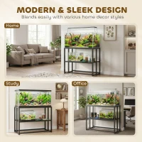 PawHut 40 Gallon Fish Tank Stand, Heavy Duty Aquarium Stand with Storage Shelf, Adjustable Feet, 36.6" L x 18.5" W x 29.9" H(m-7)