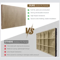 HOMCOM 8-Pack 3D Faux Stone Wall Panels, Lightweight Polyurethane Panels for Interior and Exterior Accent Walls, Beige(m-8)