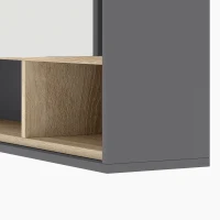 HOMCOM Wall Mounted Bathroom Medicine Cabinet with Mirror and Shelves, Grey(m-12)