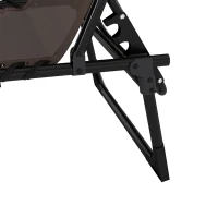 Outsunny Outdoor Folding Chaise Lounge, Reclining Lounge Chair with Adjustable Backrest and Removable Pillow, Brown(m-11)
