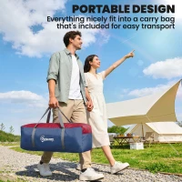 Outsunny 5 Person Family Tent, Outdoor Camping Tent with Lighting Hook, Carrying Bag for Camping, Hiking and Travelling, Grey(m-7)