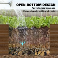 Outsunny 8 x 4 x 1ft Galvanized Raised Garden Bed, Reinforced Outdoor Planter Box with Open Bottom, Distressed Brown(m-6)
