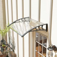 Outsunny Window Awning Door Canopy, Polycarbonate Cover Patio Awnings, 47" x 30", White(m-8)