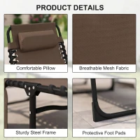 Outsunny Outdoor Folding Chaise Lounge, Reclining Lounge Chair with Adjustable Backrest and Removable Pillow, Brown(m-5)