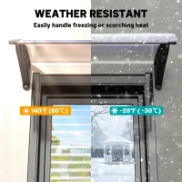 Outsunny Window Awning Door Canopy, Polycarbonate Cover Patio Awnings, 47" x 30", White(m-6)
