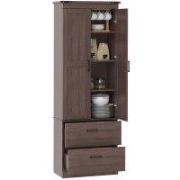 HOMCOM 67" Tall Kitchen Pantry Storage Cabinet, Kitchen Pantry Cabinet with Doors, Drawers and Adjustable Shelves(m-9)