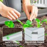 Outsunny Galvanized Raised Garden Beds, Outdoor Planter Box, Set of 2, for Flowers, Herbs and Vegetables, Silver(m-6)