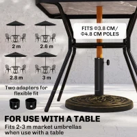 Outsunny 25 lb Heavy Duty Patio Umbrella Base, Round Market Umbrella Stand for Outdoor, Deck, Backyard, Garden, Bronze(m-4)