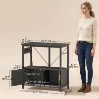 PawHut 20-29 Gallon Fish Tank Stand Aquarium Stand 330 LBS Capacity for Home, Office, 30.7" x 15.7" x 31.9", Black(m-3)