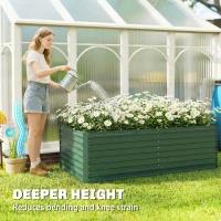 Outsunny 6' x 3' x 2' Raised Garden Bed, Set of 2 Galvanized Planter Box for Vegetables, Flowers, Herbs, Green(m-6)