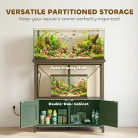 PawHut 20-29 Gallon Fish Tank Stand Aquarium Stand 330 LBS Capacity for Home, Office, 30.7" x 15.7" x 31.9", Black(m-5)