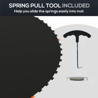 Soozier Trampoline Mat Replacement with Spring Pull Tool and 72 V-Hooks, Fits 12ft Trampoline, Using 5.5" Springs, Black(m-7)