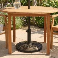 Outsunny 25 lb Heavy Duty Patio Umbrella Base, Round Market Umbrella Stand for Outdoor, Deck, Backyard, Garden, Bronze(m-7)