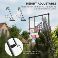 Soozier Outdoor Portable Basketball Hoop and Stand with Backboard Weighted Base Wheels, 115.4"-137.8" Height Adjustable(m-4)