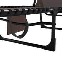 Outsunny Outdoor Folding Chaise Lounge, Reclining Lounge Chair with Adjustable Backrest and Removable Pillow, Brown(m-9)