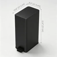 HOMCOM 5.3 gal/20 L Stainless Steel Kitchen Garbage Can with Soft-close Lid, Foot Pedal, Fingerprint-Proof, Black(m-3)