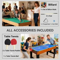 Soozier 53 in 5-in-1 Combo Multi Game Table with Foosball, Pool, Hockey, Table Tennis, Basketball for Adults(m-7)