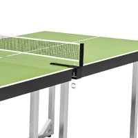Soozier 6x3 ft Compact Midsize Table Tennis Table Multi-Use Family Ping-pong Table Free Standing Folding Green(m-10)