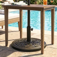Outsunny 25 lb Heavy Duty Patio Umbrella Base, Round Market Umbrella Stand for Outdoor, Deck, Backyard, Garden, Bronze(m-8)