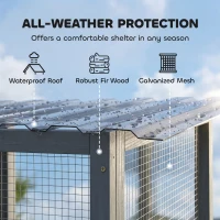 PawHut Catio Outdoor Cat Enclosure, 77" H Wooden Cat House with Weatherproof Roof, Platforms and Scratching Post(m-6)