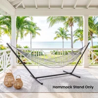Outsunny 11.8'L Hammock Stand Extra Long Heavy Duty Straight Pole Day Bed Swing Metal Frame Simple Set Up Garden Outdoor Camping Picnic Use Black(m-8)