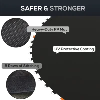 Soozier Trampoline Mat Replacement with Spring Pull Tool and 72 V-Hooks, Fits 12ft Trampoline, Using 5.5" Springs, Black(m-6)