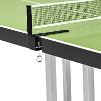 Soozier 6x3 ft Compact Midsize Table Tennis Table Multi-Use Family Ping-pong Table Free Standing Folding Green(m-9)
