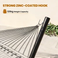 Outsunny 11.8'L Hammock Stand Extra Long Heavy Duty Straight Pole Day Bed Swing Metal Frame Simple Set Up Garden Outdoor Camping Picnic Use Black(m-6)