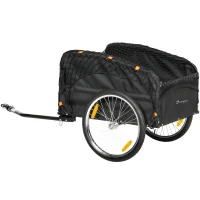 Soozier Bike Cargo Trailer, 45 Gal Bicycle Trailer Wagon Cart with Cargo Net, Quick Release 20" Wheels, Safe Reflectors(m-9)