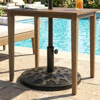 Outsunny Resin Round Patio Umbrella Stand Base Coated Pole Market Garden Umbrella Holder Parasol Holder Bronze(m-1)