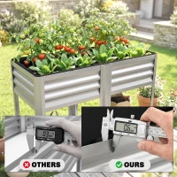 Outsunny Raised Garden Bed with Legs Storage Shelf Elevated Planter Box 31.5" for Flowers Vegetables Silver(m-4)
