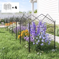 Outsunny 4 Pack Garden Cloches for Plants, 12" x 14" Metal Crop Cage, Plant Cages to Keep Animals Out, Black(m-8)