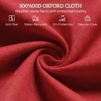 Outsunny Outdoor Folding Lounge Chair, Steel Tanning Chair with Reclining Back, Breathable Mesh for Beach, Yard, Patio, Red(m-5)