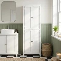 HOMCOM 67" Tall Bathroom Storage Cabinet, Freestanding Narrow Bathroom Cabinet with Adjustable Shelves for Living Room(m-1)