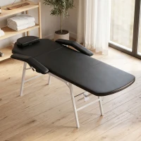 HOMCOM Portable Massage Table, Foldable Massage Bed, Black(m-8)