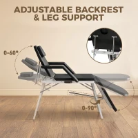 HOMCOM Portable Massage Table, Foldable Massage Bed, Black(m-4)