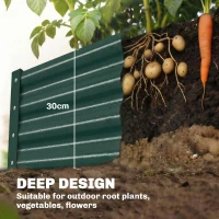 Outsunny 8 x 4 x 1ft Galvanized Raised Garden Bed, Reinforced Outdoor Planter Box with Open Bottom, Green(m-4)