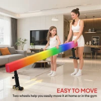 Soozier 7.5ft Adjustable Balance Beam, Gymnastics Beam with Wheels, Gymnastics Equipment for 6+ Years Old Training(m-6)