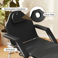 HOMCOM Portable Massage Table, Foldable Massage Bed, Black(m-7)